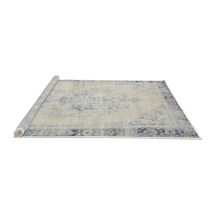 Sideview of Machine Washable Traditional Dark Gray Rug, wshtr3759
