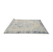 Sideview of Machine Washable Traditional Dark Gray Rug, wshtr3759