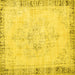 Square Persian Yellow Traditional Rug, tr3759yw