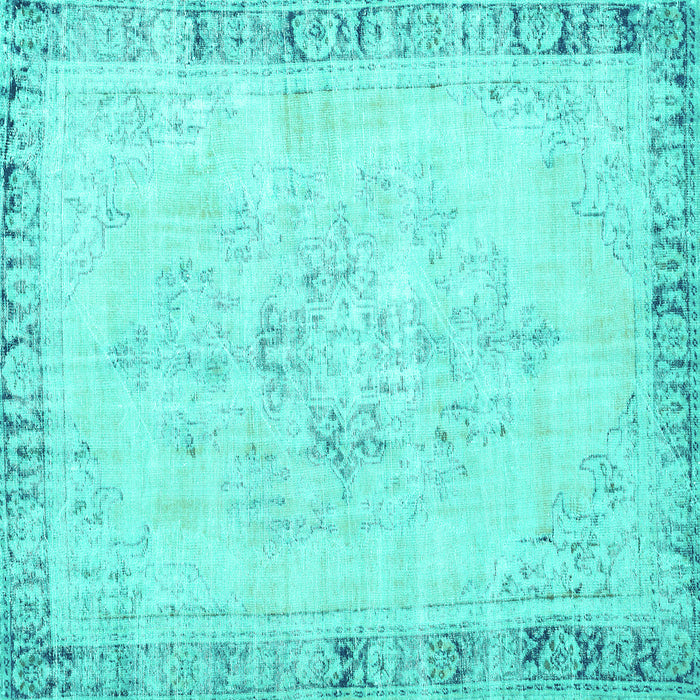 Square Persian Turquoise Traditional Rug, tr3759turq