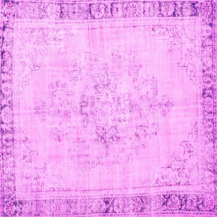 Square Machine Washable Persian Pink Traditional Rug, wshtr3759pnk
