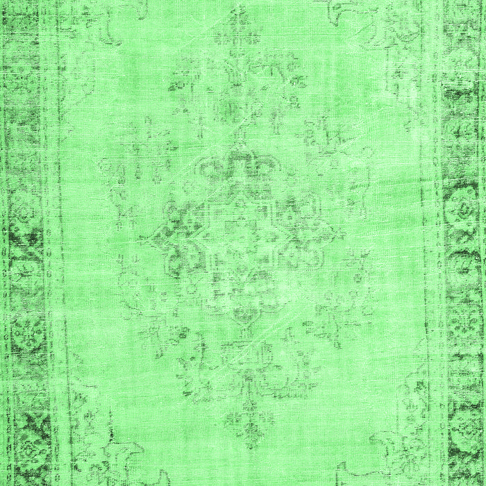 Machine Washable Persian Emerald Green Traditional Area Rugs, wshtr3759emgrn