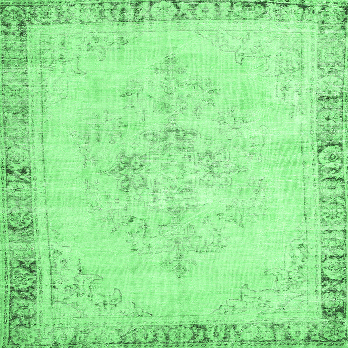 Square Persian Emerald Green Traditional Rug, tr3759emgrn