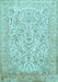 Machine Washable Persian Light Blue Traditional Rug, wshtr375lblu