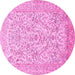 Round Machine Washable Persian Pink Traditional Rug, wshtr375pnk