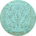 Round Persian Light Blue Traditional Rug, tr375lblu