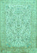 Machine Washable Persian Turquoise Traditional Area Rugs, wshtr375turq