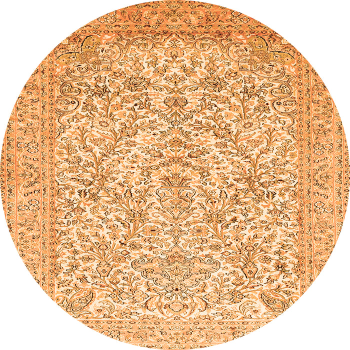 Machine Washable Persian Orange Traditional Area Rugs, wshtr375org