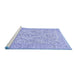 Sideview of Machine Washable Persian Blue Traditional Rug, wshtr375blu