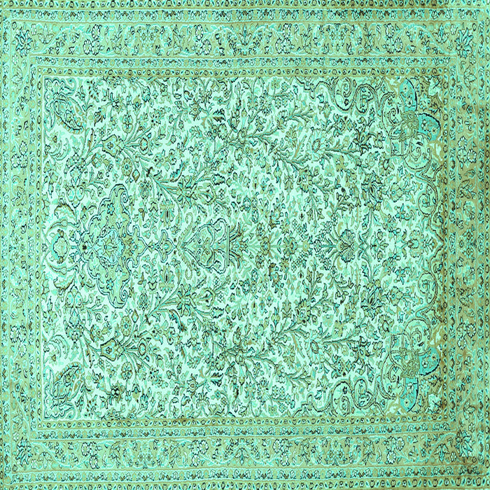Square Persian Turquoise Traditional Rug, tr375turq