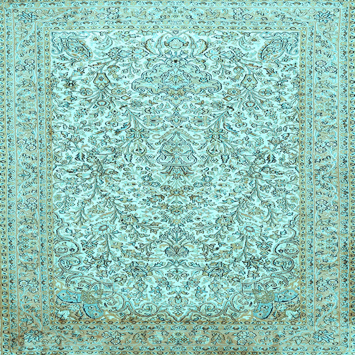 Square Machine Washable Persian Light Blue Traditional Rug, wshtr375lblu