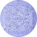 Round Persian Blue Traditional Rug, tr375blu