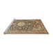 Sideview of Machine Washable Traditional Brown Gold Rug, wshtr376