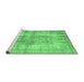 Sideview of Machine Washable Persian Emerald Green Traditional Area Rugs, wshtr3760emgrn