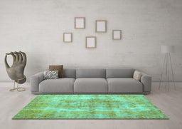 Machine Washable Persian Turquoise Traditional Area Rugs in a Living Room,, wshtr3760turq