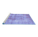 Sideview of Machine Washable Persian Blue Traditional Rug, wshtr3760blu