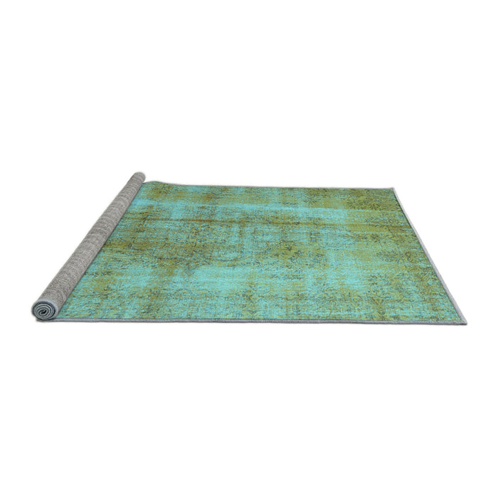 Sideview of Machine Washable Persian Light Blue Traditional Rug, wshtr3760lblu