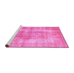 Sideview of Machine Washable Persian Pink Traditional Rug, wshtr3760pnk