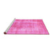 Sideview of Machine Washable Persian Pink Traditional Rug, wshtr3760pnk