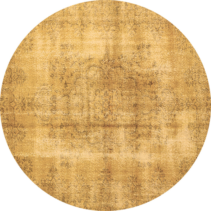 Round Machine Washable Persian Brown Traditional Rug, wshtr3760brn
