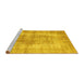 Sideview of Machine Washable Persian Yellow Traditional Rug, wshtr3760yw