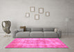 Machine Washable Persian Pink Traditional Rug in a Living Room, wshtr3760pnk