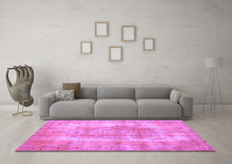 Machine Washable Persian Purple Traditional Area Rugs in a Living Room, wshtr3760pur
