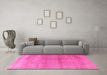 Machine Washable Persian Pink Traditional Rug in a Living Room, wshtr3761pnk