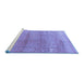 Sideview of Machine Washable Persian Blue Traditional Rug, wshtr3761blu