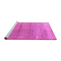 Sideview of Machine Washable Persian Purple Traditional Area Rugs, wshtr3761pur