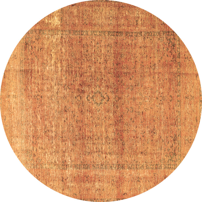 Round Persian Brown Traditional Rug, tr3761brn