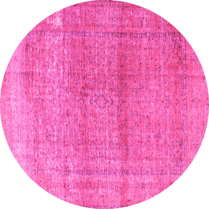Round Persian Pink Traditional Rug, tr3761pnk