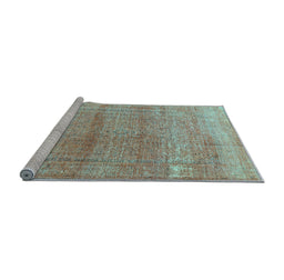 Sideview of Machine Washable Persian Light Blue Traditional Rug, wshtr3761lblu