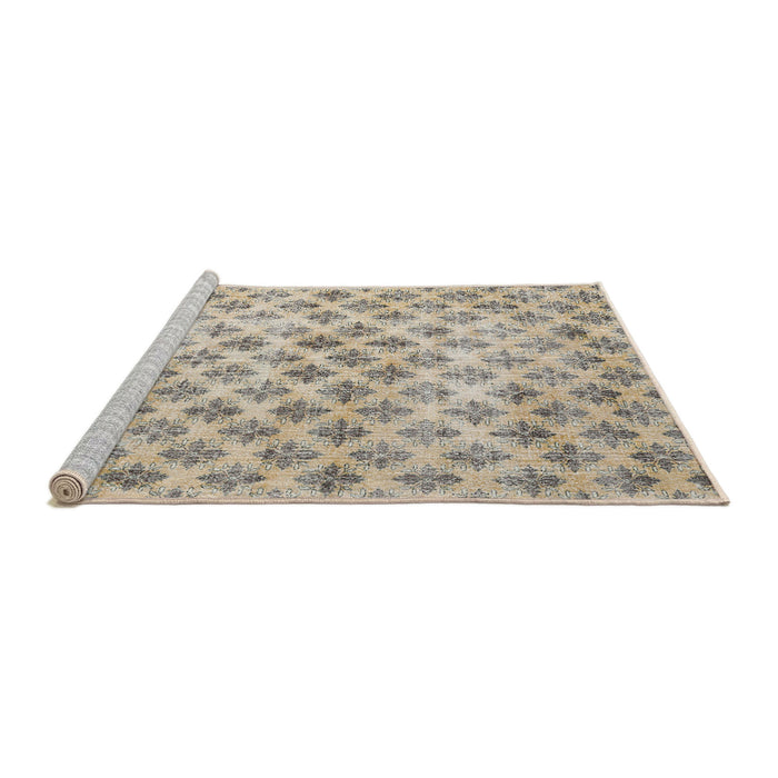 Sideview of Machine Washable Traditional Brown Rug, wshtr3762