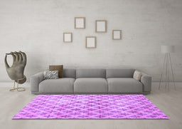 Machine Washable Persian Purple Traditional Area Rugs in a Living Room, wshtr3762pur