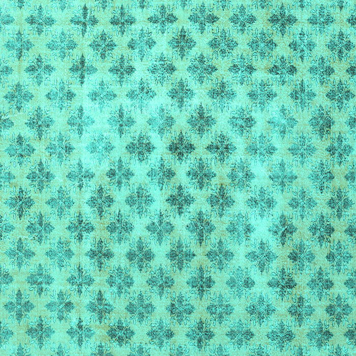 Square Persian Turquoise Traditional Rug, tr3762turq
