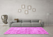 Machine Washable Persian Pink Traditional Rug in a Living Room, wshtr3762pnk