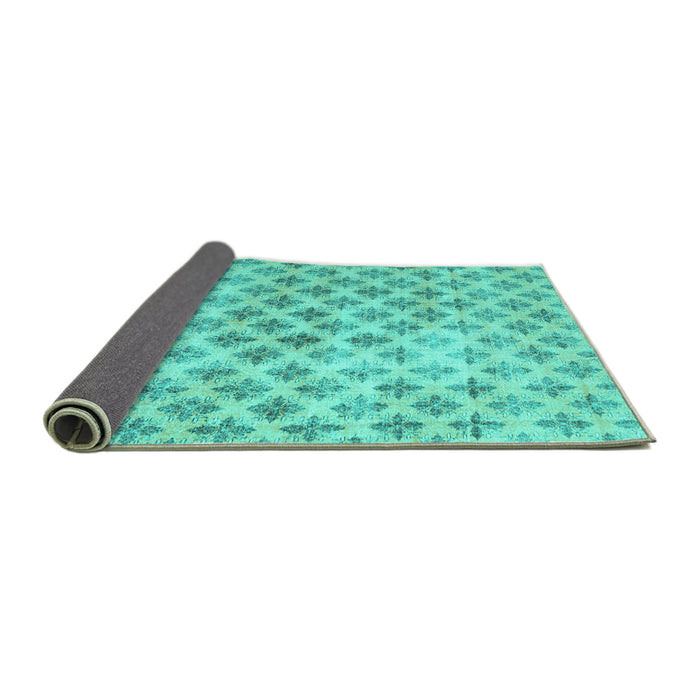 Sideview of Persian Turquoise Traditional Rug, tr3762turq