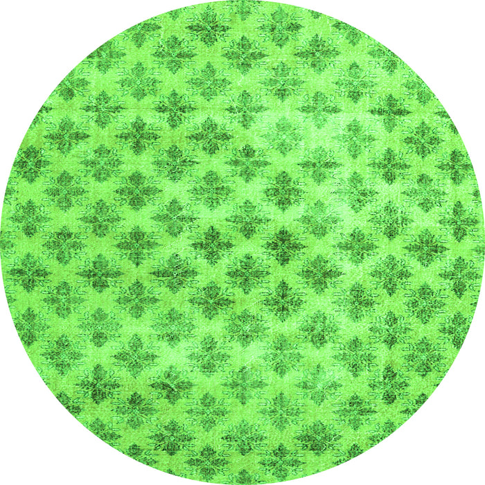 Square Persian Green Traditional Rug, tr3762grn