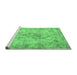 Sideview of Machine Washable Persian Emerald Green Traditional Area Rugs, wshtr3763emgrn