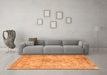 Machine Washable Persian Orange Traditional Area Rugs in a Living Room, wshtr3763org