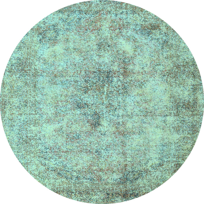 Round Persian Light Blue Traditional Rug, tr3763lblu