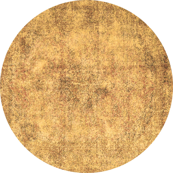 Round Persian Brown Traditional Rug, tr3763brn