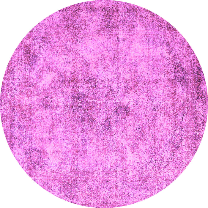 Round Machine Washable Persian Purple Traditional Area Rugs, wshtr3763pur