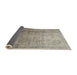 Sideview of Traditional Khaki Green Persian Rug, tr3764