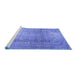 Sideview of Machine Washable Persian Blue Traditional Rug, wshtr3764blu