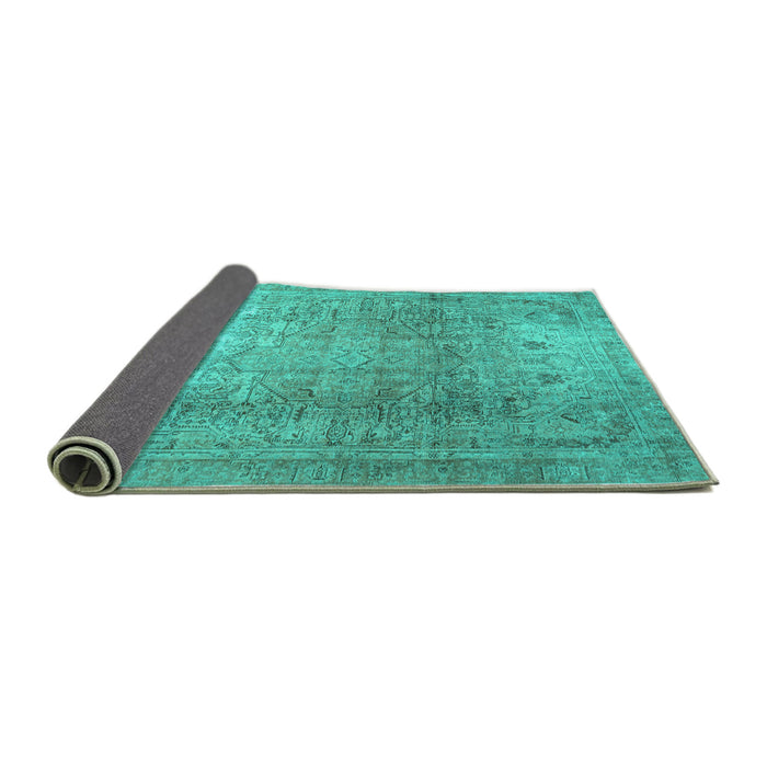 Sideview of Persian Turquoise Traditional Rug, tr3764turq