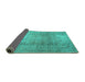 Sideview of Persian Turquoise Traditional Rug, tr3764turq