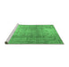 Sideview of Machine Washable Persian Emerald Green Traditional Area Rugs, wshtr3764emgrn