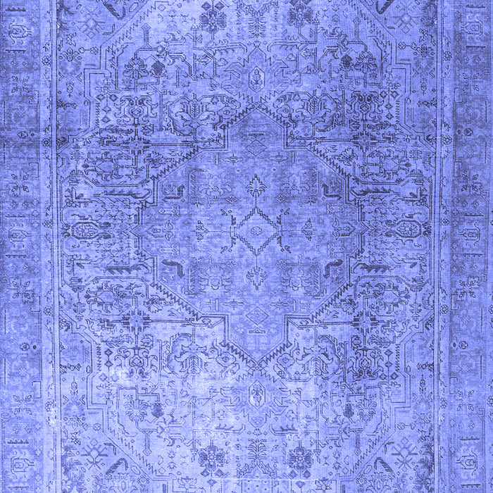 Machine Washable Persian Blue Traditional Rug, wshtr3764blu